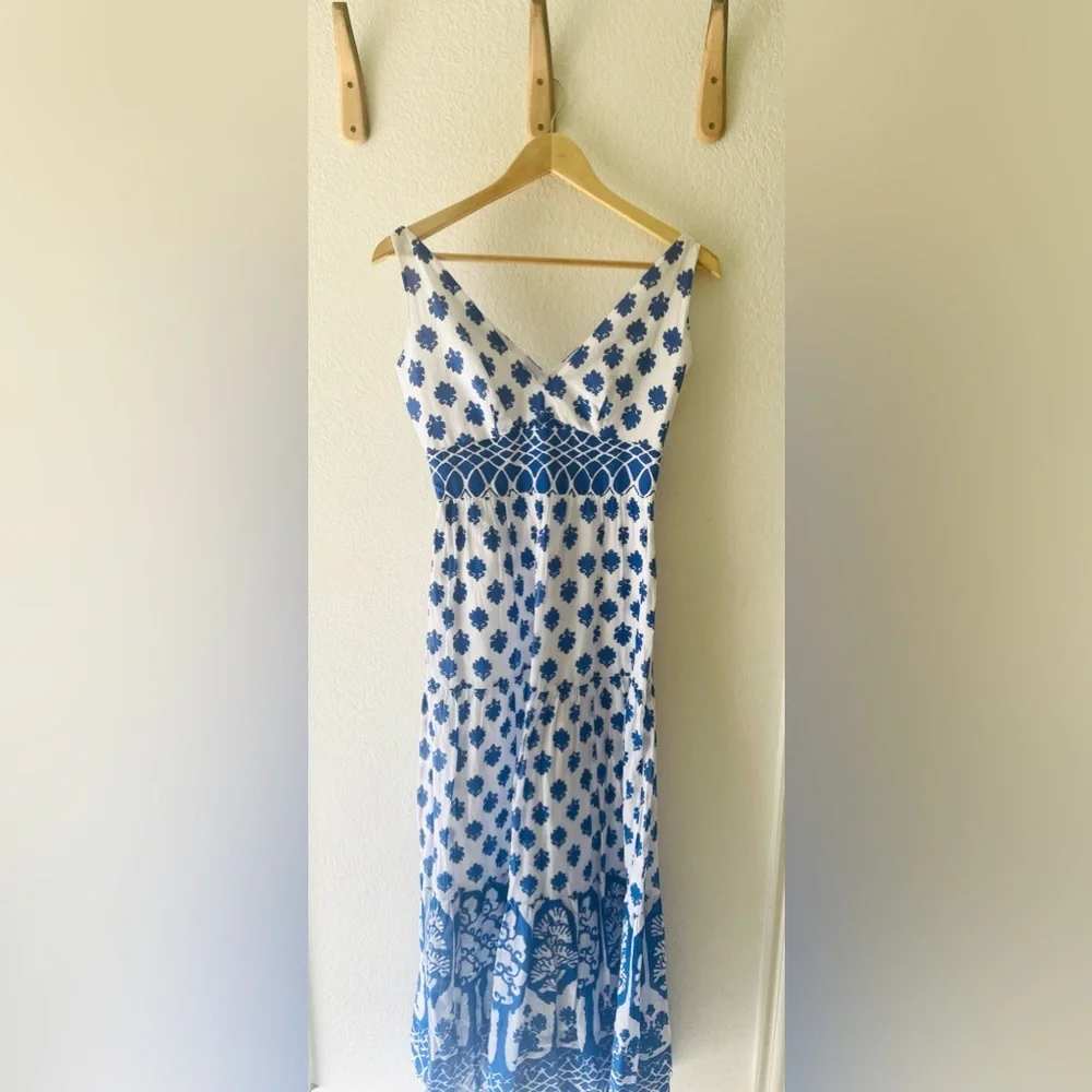 J. Crew Santorini Block Print Maxi Dress, Size 00